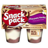 SNACK PACK CHOCOLATE VANILLA PUDDING CUPS 4 CT 3.25 OZ