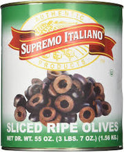 SUPREMO ITALIANO SLICED BLACK OLIVES  55 OZ #ROCK VALUE-ORDER BY  TUESDAY EVENING NOV 25  ARRIVING DEC 03  FOR DELIVERY#