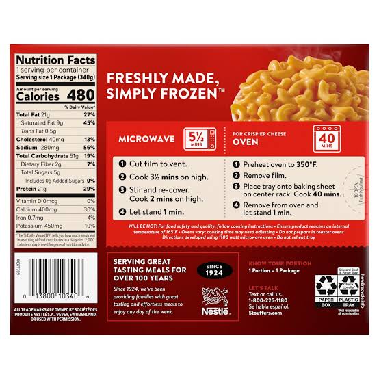 STOUFFER'S MAC & CHEESE 12 OZ