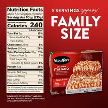 STOUFFER'S LASAGNA ITALIANO FAMILY SIZE WITH MEAT SAUCE 38 OZ