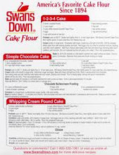 SWANS DOWN CAKE FLOUR ENRICHED AND BLEACHED 2 LB #ROCK VALUE-ORDER BY  TUESDAY EVENING APR 08  ARRIVING  APR 16   FOR DELIVERY#