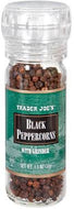 TRADER JOES BLACK PEPPERCORNS WITH GRINDER 1.8 OZ #ROCK VALUE-ORDER BY  TUESDAY EVENING AUGUST 19 ARRIVING AUGUST 27 FOR DELIVERY#