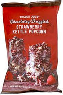 TRADER JOE'S CHOCOLATEY DRIZZLED STRAWBERRY KETTLE POPCORN 5 OZ  #ROCK VALUE-ORDER BY TUESDAY EVENING NOV 25 ARRIVING DEC 03 FOR DELIVERY#