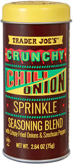 TRADER JOES CRUNCHY CHILI ONION SPRINKLE SEASONING BLEND 2.64 OZ #ROCK VALUE-ORDER BY  TUESDAY EVENING AUGUST 19 ARRIVING AUGUST 27 FOR DELIVERY#