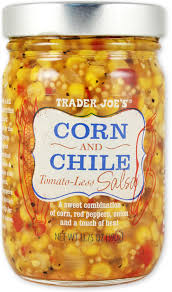 TRADER JOES CORN AND CHILE TOMATO-LESS SALSA 13.75 OZ #ROCK VALUE-ORDER BY  TUESDAY EVENING OCT 28  ARRIVING NOV 05   FOR DELIVERY#