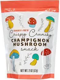 TRADER JOE'S CRISPY CRUNCHY CHAMPIGNON MUSHROOM SNACK 2 OZ #ROCK VALUE-ORDER BY TUESDAY EVENING NOV 25 ARRIVING DEC 03 FOR DELIVERY#