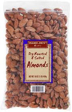 TRADER JOE'S DRY ROASTED AND SALTED ALMONDS 16 OZ #ROCK VALUE-ORDER BY TUESDAY EVENING NOV 25 ARRIVING DEC 03 FOR DELIVERY#