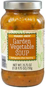 TRADER JOES GARDEN VEGETABLE SOUP 25.75 OZ #ROCK VALUE-ORDER BY TUESDAY EVENING NOV 18 ARRIVING NOV 26 FOR DELIVERY#
