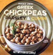 TRADER JOES GREEK CHICKPEAS WITH CUMIN AND PARSLEY 9.88 OZ #ROCK VALUE-ORDER BY TUESDAY EVENING AUGUST 19 ARRIVING AUGUST 27 FOR DELIVERY#