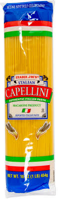 TRADER JOES ITALIAN CAPELLINI 16 OZ #ROCK VALUE-ORDER BY  TUESDAY EVENING AUGUST 19 ARRIVING AUGUST 27 FOR DELIVERY#