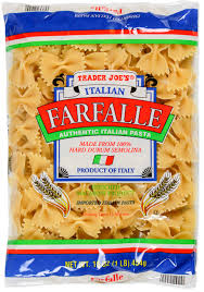 TRADER JOES ITALIAN FARFALLE 16 OZ  #ROCK VALUE-ORDER BY  TUESDAY EVENING AUGUST 19 ARRIVING AUGUST 27 FOR DELIVERY#