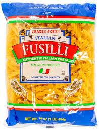 TRADER JOES ITALIAN FUSILLI 16 OZ #ROCK VALUE-ORDER BY  TUESDAY EVENING AUGUST 19 ARRIVING AUGUST 27 FOR DELIVERY#