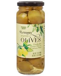 TRADER JOES LEMON STUFFED OLIVES 12 OZ #ROCK VALUE-ORDER BY TUESDAY EVENING AUGUST 19 ARRIVING AUGUST 27 FOR DELIVERY#