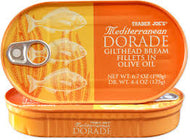 TRADER JOES MEDITERRANEAN DORADE GILTHEAD BREAM FILLETS IN OLIVE OIL 6 OZ #ROCK VALUE-ORDER BY  TUESDAY EVENING SEP 02 ARRIVING SEP 10 FOR DELIVERY#