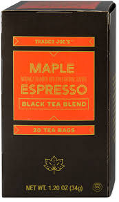 TRADER JOE'S MAPLE ESPRESSO BLACK TEA BLEND 20 CT #ROCK VALUE-ORDER BY  TUESDAY EVENING JULY 15 ARRIVING JULY 23   FOR DELIVERY#