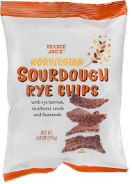 TRADER JOE'S NORWEGIAN SOURDOUGH RYE CHIPS 4.6 OZ #ROCK VALUE-ORDER BY TUESDAY EVENING NOV 25 ARRIVING DEC 03 FOR DELIVERY#