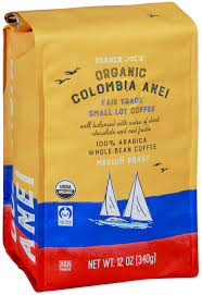 TRADER JOE'S ORGANIC COLUMBIA ANEI FAIR TRADE SMALL LOT COFFEE 12 OZ #ROCK VALUE-ORDER BY  TUESDAY EVENING JULY 15 ARRIVING JULY 23   FOR DELIVERY#