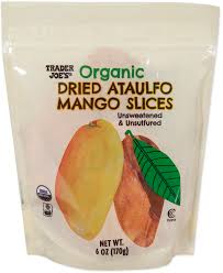 TRADER JOE'S ORGANIC DRIED ATAULFO MANGO SLICES 6 OZ #ROCK VALUE-ORDER BY TUESDAY EVENING NOV 25 ARRIVING DEC 03 FOR DELIVERY#