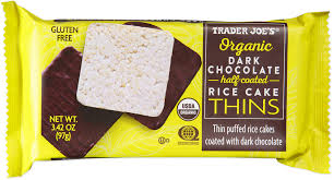 TRADER JOE'S ORGANIC DARK CHOCOLATE HALF-COATED RICE CAKE THINS 3.42 OZ #ROCK VALUE-ORDER BY TUESDAY EVENING NOV 25 ARRIVING DEC 03 FOR DELIVERY#