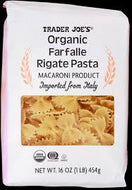 TRADER JOES ORGANIC FARFALLE RIGATE PASTA 16 OZ #ROCK VALUE-ORDER BY  TUESDAY EVENING AUGUST 19 ARRIVING AUGUST 27 FOR DELIVERY#