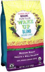 TRADER JOE'S ORGANIC FAIR TRADE WAKE UP BLEND GROUND COFFEE 14 OZ #ROCK VALUE-ORDER BY  TUESDAY EVENING JULY 15 ARRIVING JULY 23   FOR DELIVERY#