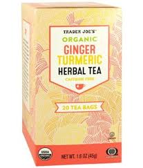 TRADER JOE'S ORGANIC GINGER TURMERIC HERBAL TEA 20 CT #ROCK VALUE-ORDER BY  TUESDAY EVENING JULY 15 ARRIVING JULY 23   FOR DELIVERY#