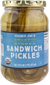 TRADER JOES ORGANIC KOSHER SANDWICH PICKLES 16 OZ #ROCK VALUE-ORDER BY TUESDAY EVENING AUGUST 19 ARRIVING AUGUST 27 FOR DELIVERY#