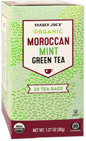 TRADER JOE'S ORGANIC MOROCCAN MINT GREEN TEA 20 CT #ROCK VALUE-ORDER BY  TUESDAY EVENING JULY 15 ARRIVING JULY 23   FOR DELIVERY#