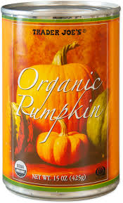 TRADER JOES ORGANIC PUMPKIN 15 OZ #ROCK VALUE-ORDER BY TUESDAY EVENING AUGUST 19 ARRIVING AUGUST 27 FOR DELIVERY#