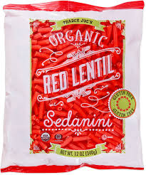 TRADER JOES ORGANIC RED LENTIL SEDANINI 12 OZ #ROCK VALUE-ORDER BY  TUESDAY EVENING AUGUST 19 ARRIVING AUGUST 27 FOR DELIVERY#