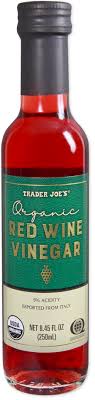 TRADER JOES ORGANIC RED WINE VINEGAR 8.45 FL OZ #ROCK VALUE-ORDER BY  TUESDAY EVENING AUGUST 19 ARRIVING AUGUST 27 FOR DELIVERY#