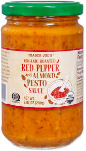 TRADER JOES ORGANIC ROASTED RED PEPPER AND ALMOND PESTO SAUCE 9.87 OZ #ROCK VALUE-ORDER BY  TUESDAY EVENING OCT 28  ARRIVING NOV 05   FOR DELIVERY#