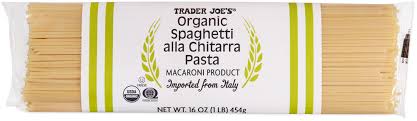 TRADER JOES ORGANIC SPAGHETTI ALLA CHITARRA PASTA 16 OZ #ROCK VALUE-ORDER BY  TUESDAY EVENING AUGUST 19 ARRIVING AUGUST 27 FOR DELIVERY#