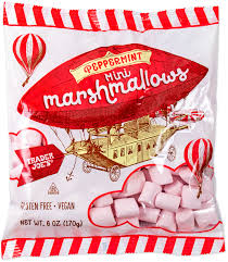 TRADER JOES PEPPERMINT MINI MARSHMALLOWS 6 OZ #ROCK VALUE-ORDER BY  TUESDAY EVENING DEC 23  ARRIVING  DEC 31   FOR DELIVERY#