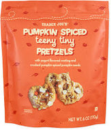 TRADER JOE'S PUMPKIN SPICED TEENY TINY PRETZELS 6 OZ  #ROCK VALUE-ORDER BY TUESDAY EVENING NOV 25 ARRIVING DEC 03 FOR DELIVERY#