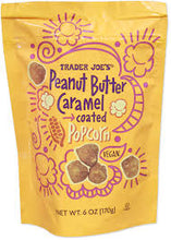 TRADER JOE'S PEANUT BUTTER CARAMEL COATED POPCORN 6 OZ #ROCK VALUE-ORDER BY TUESDAY EVENING NOV 25 ARRIVING DEC 03 FOR DELIVERY#