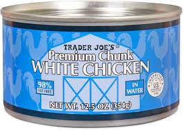 TRADER JOES PREMIUM CHUNK WHITE CHICKEN 12.5 OZ #ROCK VALUE-ORDER BY  TUESDAY EVENING SEP 02 ARRIVING SEP 10 FOR DELIVERY#
