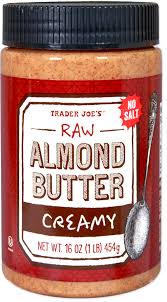 TRADER JOES RAW ALMOND BUTTER CREAMY NO SALT 16 OZ #ROCK VALUE-ORDER BY  TUESDAY EVENING OCT 28  ARRIVING NOV 05   FOR DELIVERY#