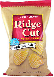 TRADER JOE'S RIDGE CUT POTATO CHIPS WITH SEA SALT 16 OZ #ROCK VALUE-ORDER BY TUESDAY EVENING NOV 25 ARRIVING DEC 03 FOR DELIVERY#