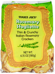 TRADER JOE'S ROSEMARY SFOGLIETTE CRACKERS 6.35 OZ #ROCK VALUE-ORDER BY TUESDAY EVENING NOV 25 ARRIVING DEC 03 FOR DELIVERY#
