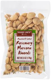 TRADER JOE'S ROASTED AND SALTED ROSEMARY MARCONA ALMONDS 6 OZ #ROCK VALUE-ORDER BY TUESDAY EVENING NOV 25 ARRIVING DEC 03 FOR DELIVERY#