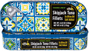TRADER JOES SKIPJACK TUNA FILLETS IN OLIVE OIL 6 OZ #ROCK VALUE-ORDER BY  TUESDAY EVENING SEP 02 ARRIVING SEP 10 FOR DELIVERY#
