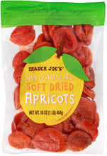 TRADER JOE'S SIMPLY AMAZING SOFT DRIED APRICOTS 16 OZ  #ROCK VALUE-ORDER BY TUESDAY EVENING NOV 25 ARRIVING DEC 03 FOR DELIVERY#