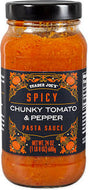 TRADER JOES SPICY CHUNKY TOMATO AND PEPPER PASTA SAUCE 24 OZ #ROCK VALUE-ORDER BY  TUESDAY EVENING OCT 28  ARRIVING NOV 05   FOR DELIVERY#