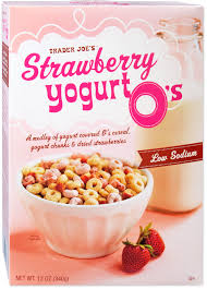 TRADER JOES STRAWBERRY YOGURT O'S 12 OZ #ROCK VALUE-ORDER BY TUESDAY EVENING NOV 04  ARRIVING NOV 12  FOR DELIVERY#