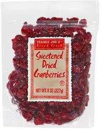 TRADER JOE'S SWEETENED DRIED CRANBERRIES 8 OZ #ROCK VALUE-ORDER BY TUESDAY EVENING NOV 25 ARRIVING DEC 03 FOR DELIVERY#