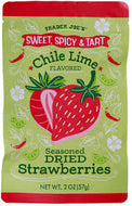 TRADER JOE'S SWEET, SPICY, AND TART CHILE LIME FLAVORED SEASONED DRIED STRAWBERRIES 2 OZ #ROCK VALUE-ORDER BY TUESDAY EVENING NOV 25 ARRIVING DEC 03 FOR DELIVERY#