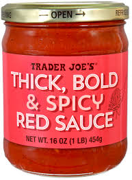 TRADER JOES THICK BOLD AND SPICY RED SAUCE 16 OZ #ROCK VALUE-ORDER BY  TUESDAY EVENING OCT 28  ARRIVING NOV 05   FOR DELIVERY#