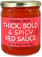 TRADER JOES THICK BOLD AND SPICY RED SAUCE 16 OZ #ROCK VALUE-ORDER BY  TUESDAY EVENING OCT 28  ARRIVING NOV 05   FOR DELIVERY#