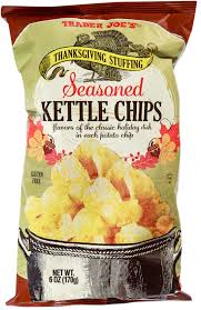 TRADER JOE'S THANKSGIVING STUFFING SEASONED KETTLE CHIPS 6 OZ #ROCK VALUE-ORDER BY TUESDAY EVENING NOV 25 ARRIVING DEC 03 FOR DELIVERY#